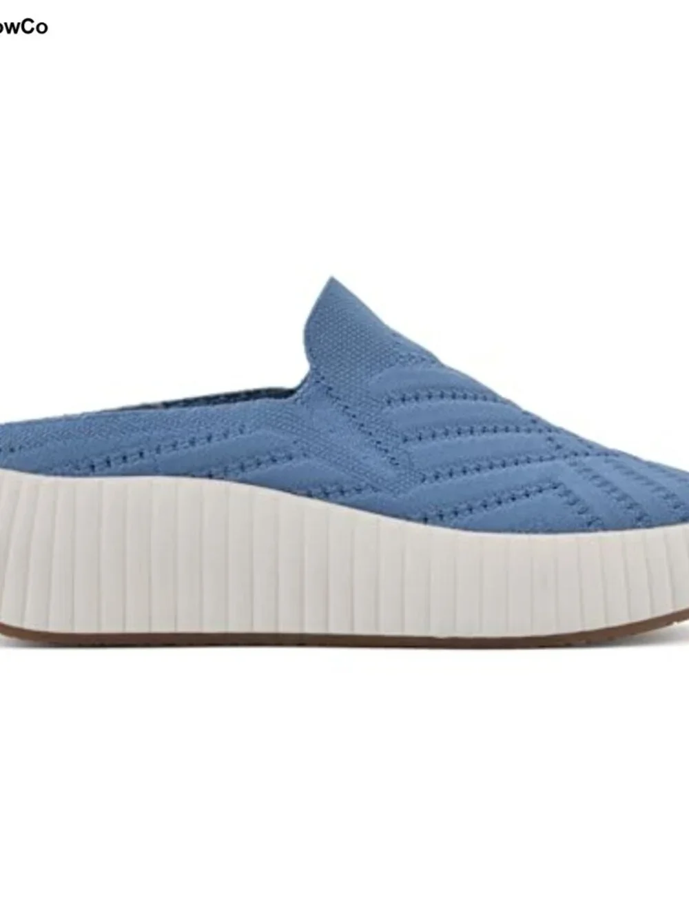 Platform Sneaker Mule Woven Knit Cushioned Insole Pull-On